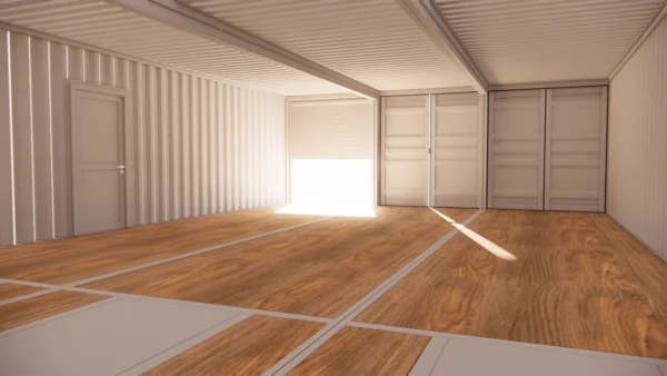 intérieure vue directe Local d’entreposage 85 m² en container de 40 pieds