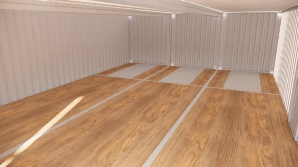 sol plancher Local d’entreposage 85 m² en container de 40 pieds